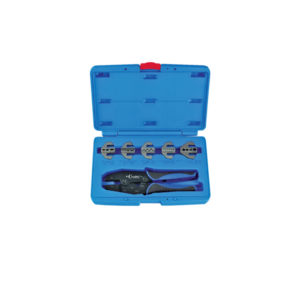 Pince à sertir et à dénuder avec 5 têtes interchangeables
