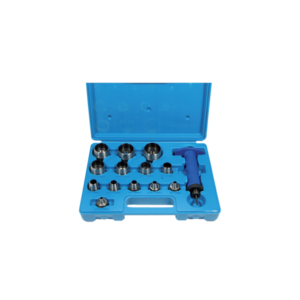 Emporte pièces 1 poignée et 13 matrices 5 à 35 mm.