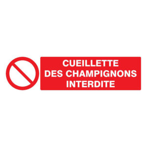 CUEILLETTE DES CHAMPIGNONS INTERDITE 200x52mm