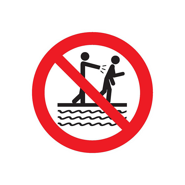 INTERDIT DE POUSSER A PROXIMITE DU BASSIN D.300mm