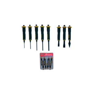 Jeu de 8 piéces : 5 chasse-goupilles 2 burins - 1 bédane