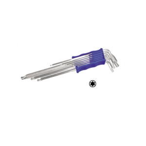 Jeu 9 clés 6 pans extra longues - poignées-support avec fonction "T" - Torx