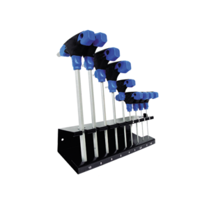 Jeu 9 clés 6 pans poignée en "T" tête male diamant - acier S2