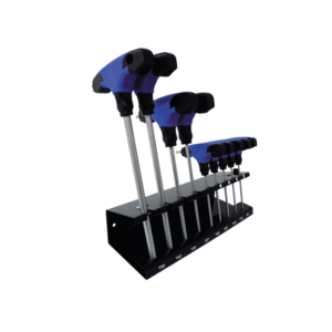 Jeu 9 clés 6 pans poignée en "T" tête étoile à trou - acier S2