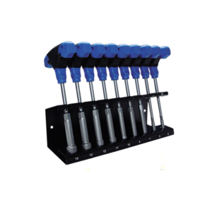 Jeu 9 douilles poignée en "T" acier CR-V