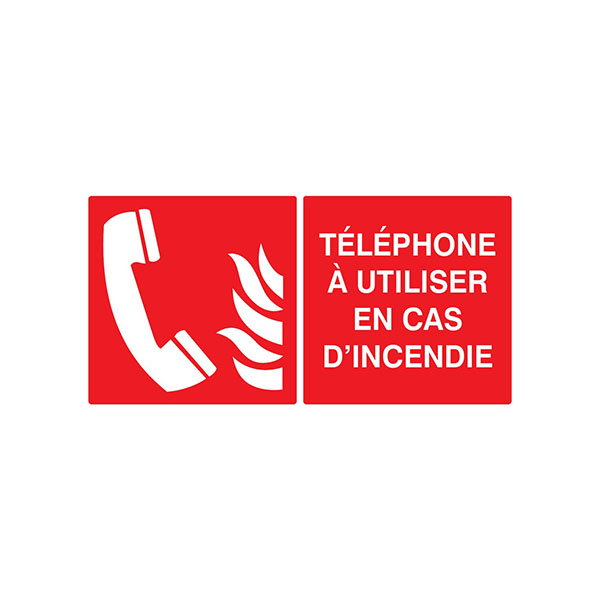 TELEPHONE A UTILISER EN CAS D'INCENDIE LUMIN. 330x200mm