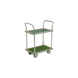 CHARIOT ACIER DOUBLE PLATEAUX