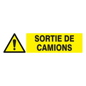 DANGER SORTIE DE CAMIONS 200x52mm
