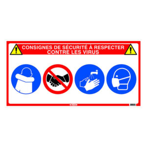 CONSIGNES DE SECURITE 4 EN 1 CONTRE LES VIRUS 800X400mm