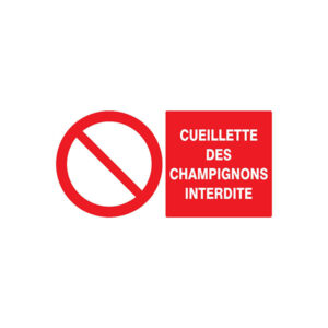 CUEILLETTE DES CHAMPIGNONS INTERDITE 330x200mm