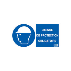 CASQUE DE PROTECTION OBLIGATOIRE 330x200mm (PP ALVEOL.)