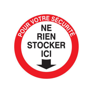 POUR VOTRE SECURITE NE RIEN STOCKER ICI D.420mm