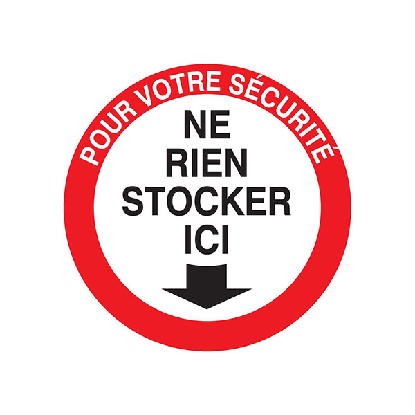 POUR VOTRE SECURITE NE RIEN STOCKER ICI D.420mm