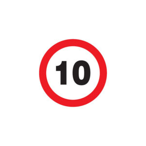 INTERDIT DE ROULER A PLUS DE 10 KM/H D.300mm