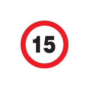 INTERDIT DE ROULER A PLUS DE 15 KM/H D.420mm