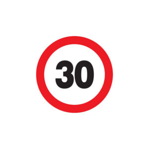 INTERDIT DE ROULER A PLUS DE 30 KM/H D.420mm