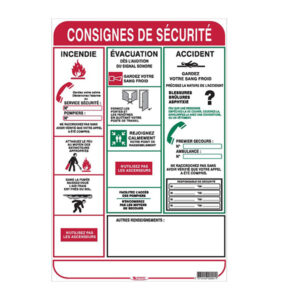 CONSIGNES DE SECURITE 450X300mm