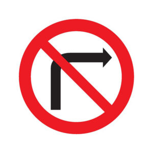 INTERDIT DE TOURNER A DROITE D.420mm