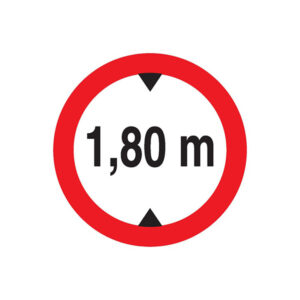 INTERDIT AUX VEHICULES DE PLUS DE 1.80M DE HAUT D.300mm