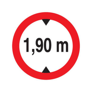 INTERDIT AUX VEHICULES DE PLUS DE 1.90M DE HAUT D.420mm