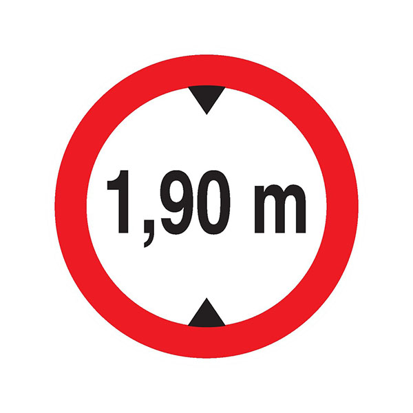 INTERDIT AUX VEHICULES DE PLUS DE 1.90M DE HAUT D.420mm