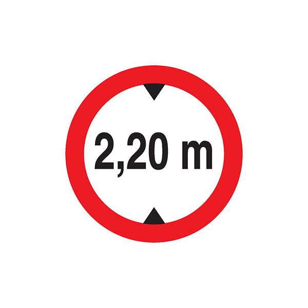 INTERDIT AUX VEHICULES DE PLUS DE 2.20M DE HAUT D.300mm