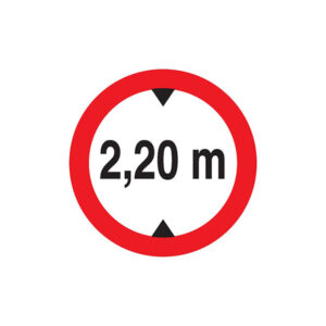 INTERDIT AUX VEHICULES DE PLUS DE 2.20M DE HAUT D.420mm