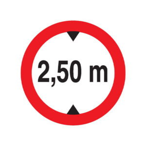 INTERDIT AUX VEHICULES DE PLUS DE 2.50M DE HAUT D.420mm
