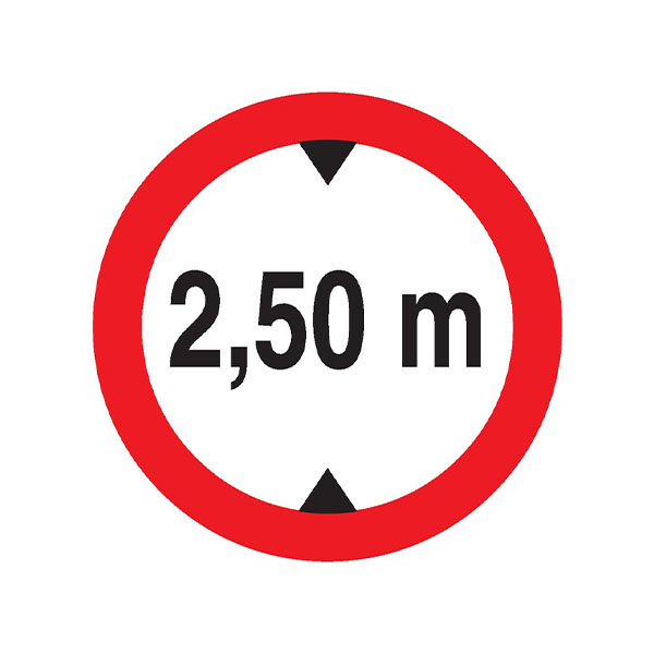 INTERDIT AUX VEHICULES DE PLUS DE 2.50M DE HAUT D.420mm