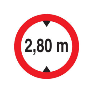 INTERDIT AUX VEHICULES DE PLUS DE 2.80M DE HAUT D.300mm