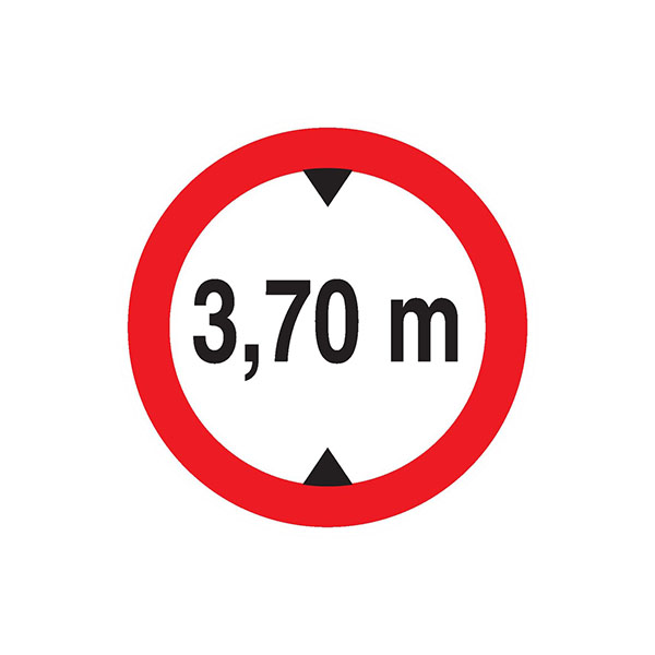 INTERDIT AUX VEHICULES DE PLUS DE 3.70M DE HAUT D.420mm
