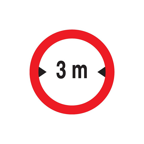 INTERDIT AUX VEHICULES DE PLUS DE 3.00M DE LARGE D420mm