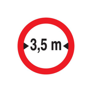 INTERDIT AUX VEHICULES DE PLUS DE 3.50M DE LARGE D300mm