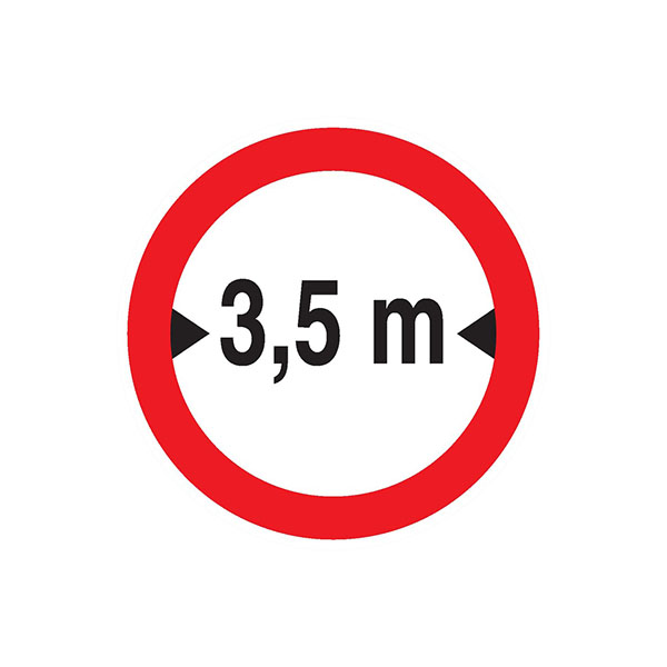 INTERDIT AUX VEHICULES DE PLUS DE 3.50M DE LARGE D300mm