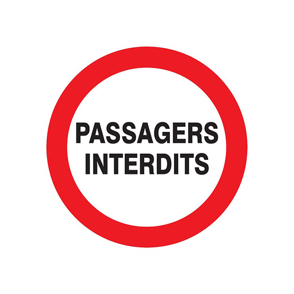 PASSAGERS INTERDITS D.420mm