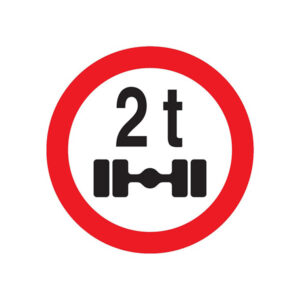 INTERDIT VEHICULES PESANT S/UN ESSIEU + DE 2 T. D.300mm