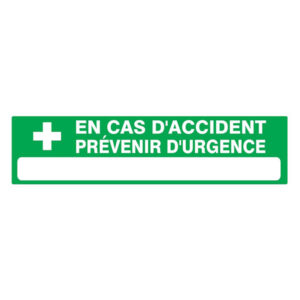 EN CAS D'ACCIDENT PREVENIR D'URGENCE 200x52mm