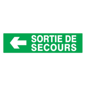 SORTIE DE SECOURS FLECHE A GAUCHE 200x52mm