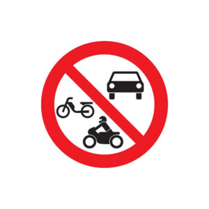 INTERDIT AUX VEHICULES MOTORISES D.300mm