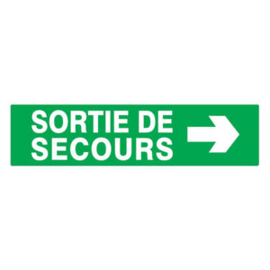 SORTIE DE SECOURS FLECHE A DROITE 200x52mm