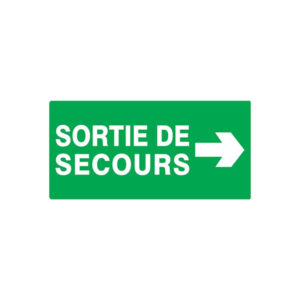 SORTIE DE SECOURS FLECHE A DROITE LUMINESCENT 330x200mm