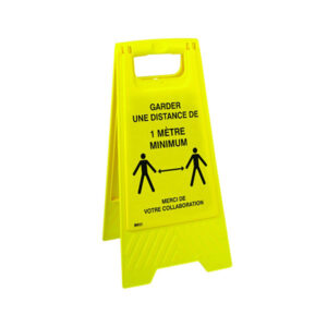 CHEVALET RESPECTER CONSIGNES + 1M ENTRE CHAQUE PERSONNE