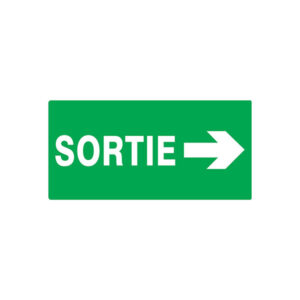 SORTIE FLECHE A DROITE LUMINESCENT 330x200mm