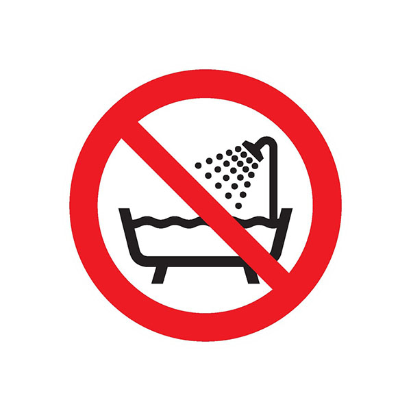 NE PAS UTILISER DANS UNE BAIGNOIRE / UNE DOUCHE D.300mm