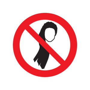 CHEVEUX LONGS NON ATTACHES INTERDITS D.300mm