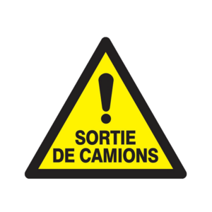 DANGER SORTIE DE CAMIONS 100x100x100mm