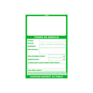 PERMIS DE DEMOLIR 1200X800MM