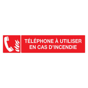 TELEPHONE A UTILISER EN CAS D'INCENDIE 330x120mm