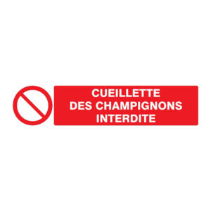 CUEILLETTE DES CHAMPIGNONS INTERDITE 330x75mm