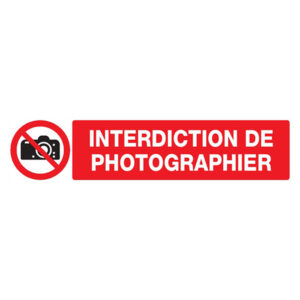 INTERDICTION DE PHOTOGRAPHIER 330x75mm